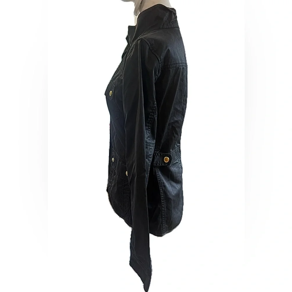 J. Crew Utility Safari Resin-Coated Jacket Black Size S